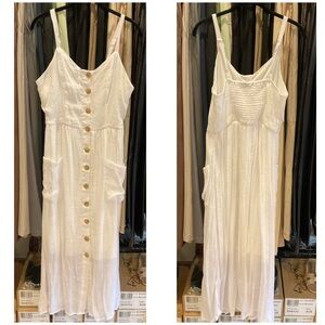 White Button-Down Maxi Dress